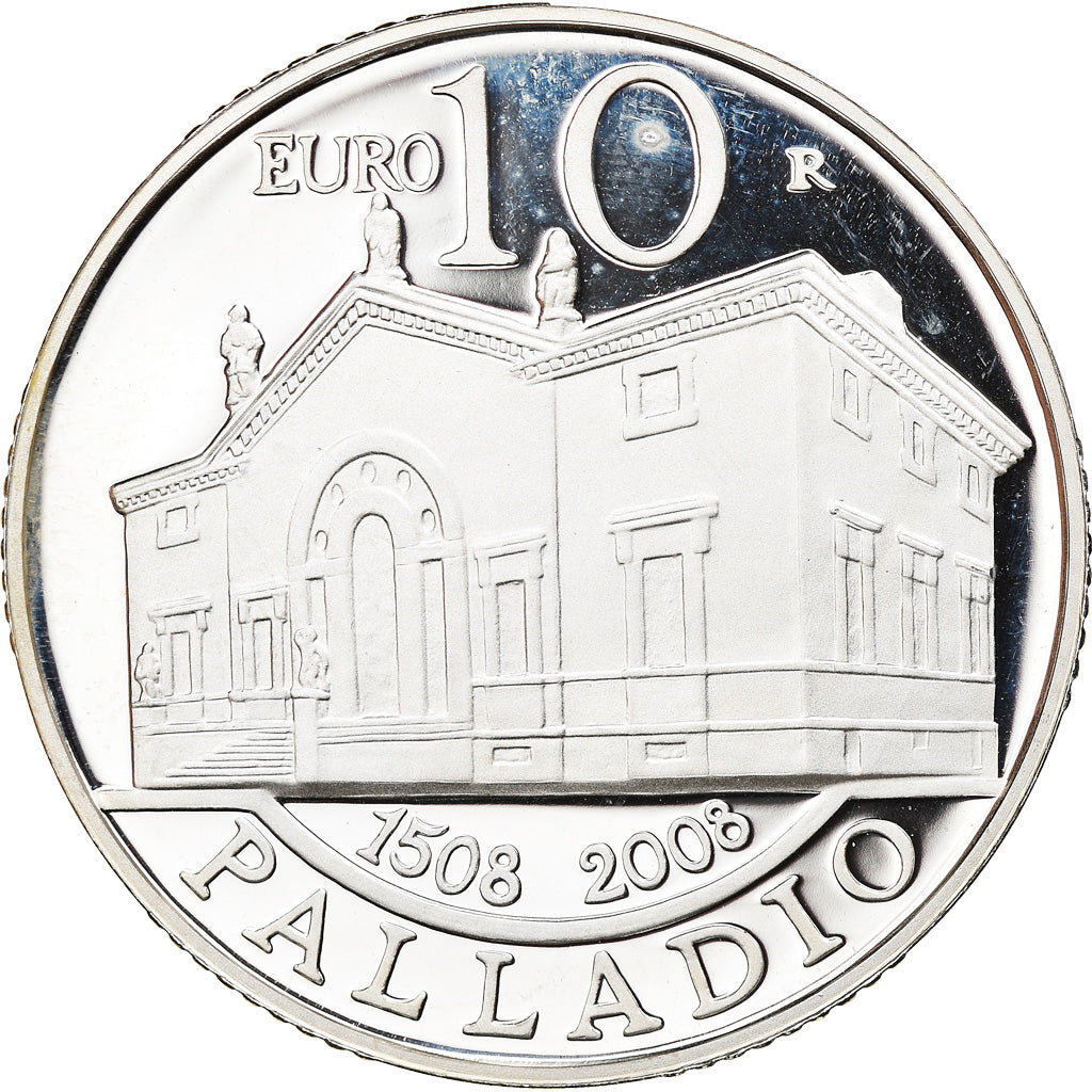 San Marino, 10 Euro, Di Palladio, 2008, Rome, BE, FDC, Argento, KM:514