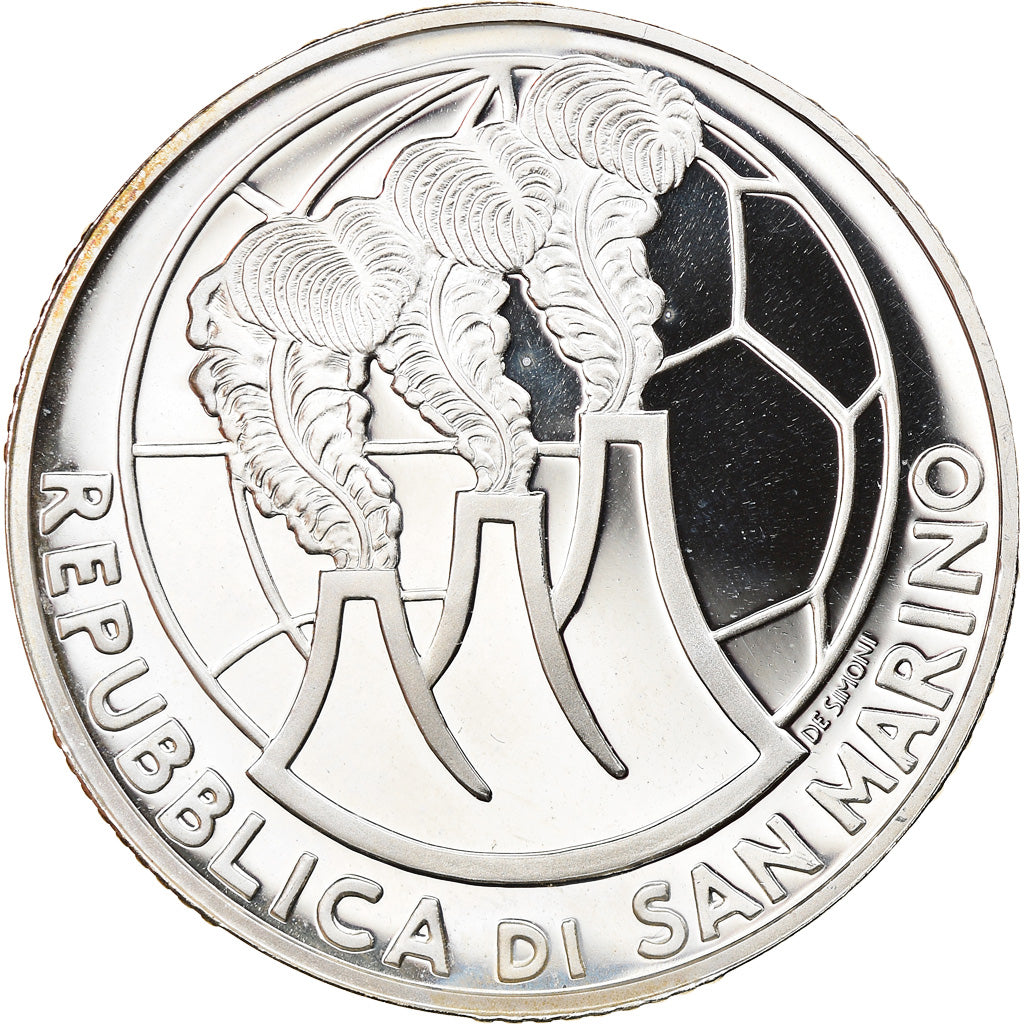 San Marino, 10 Euro, Two soccer players, 2004, Rome, BE, FDC, Argent, KM:463