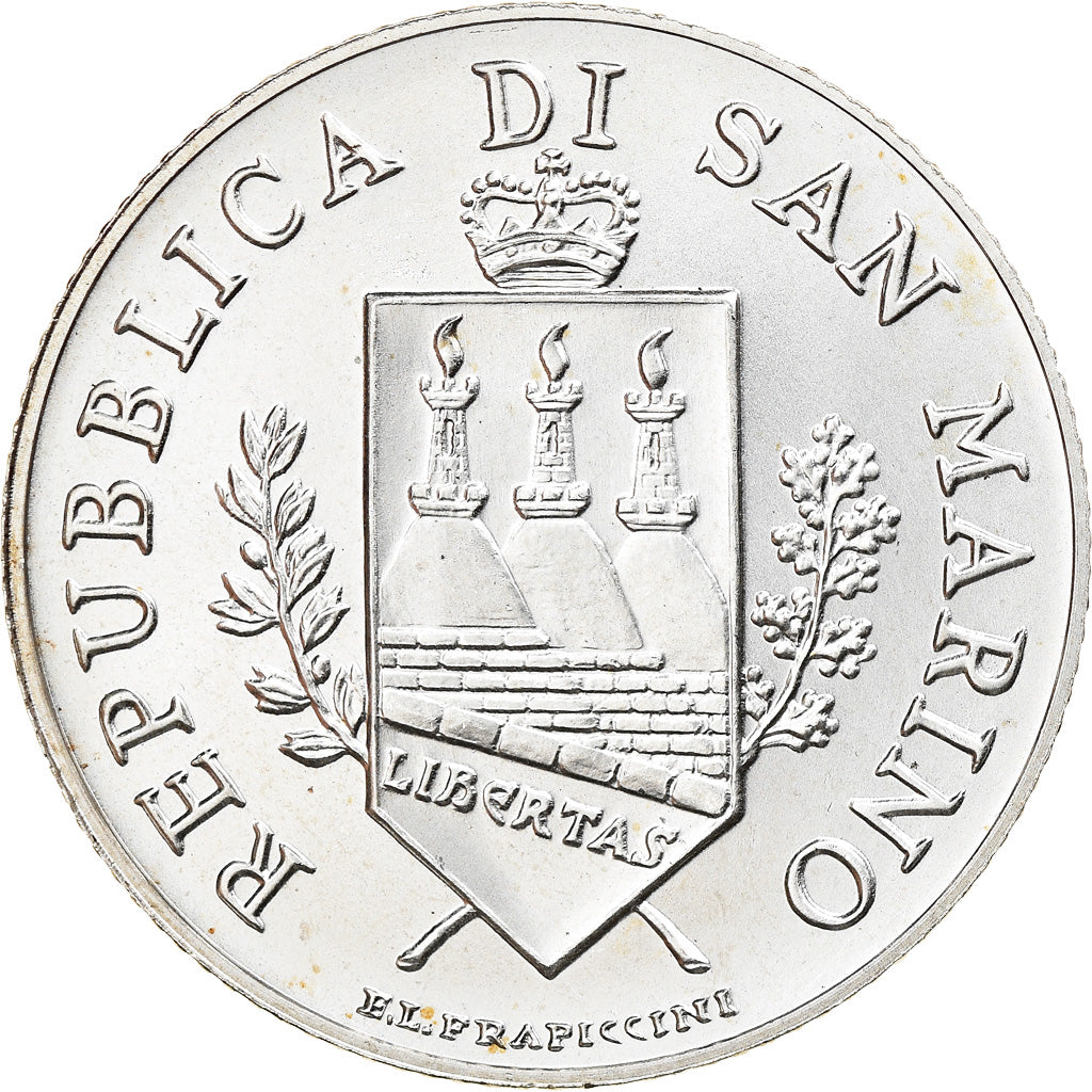 San Marino, 5 Euro, 2004, Rome, Bartolomeo Borghesi, MS(65-70), Silver, KM:458