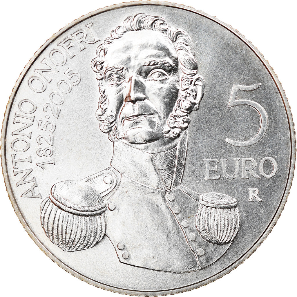 San Marino, 5 Euro, Antonio Onofri, 2005, Rome, MS(65-70), Silver, KM:468