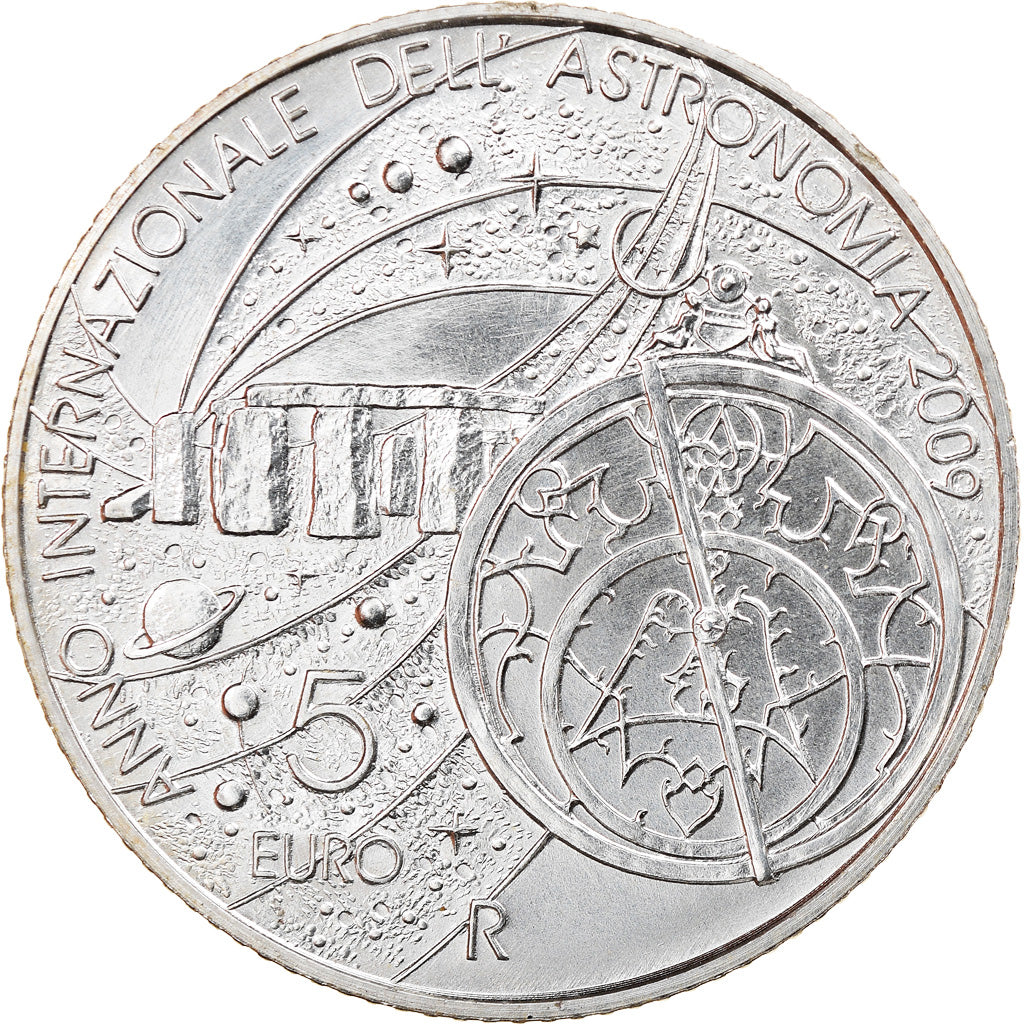 San Marino, 5 Euro, Year of Astronomy, 2009, Rome, MS(65-70), Silver, KM:515