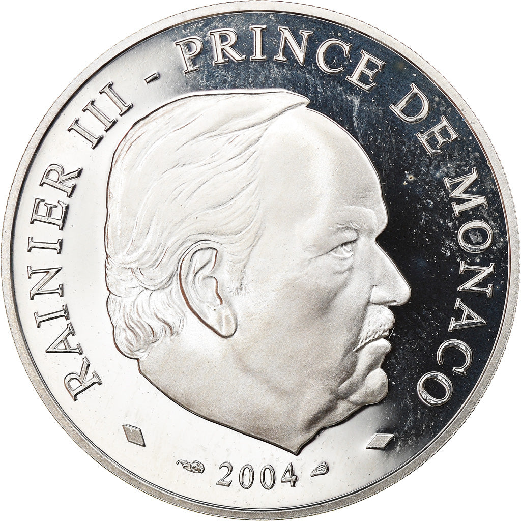 Monaco, 5 Euro, Rainier III - Sainte Dévote, 2004, Paris, BE, MS(65-70)