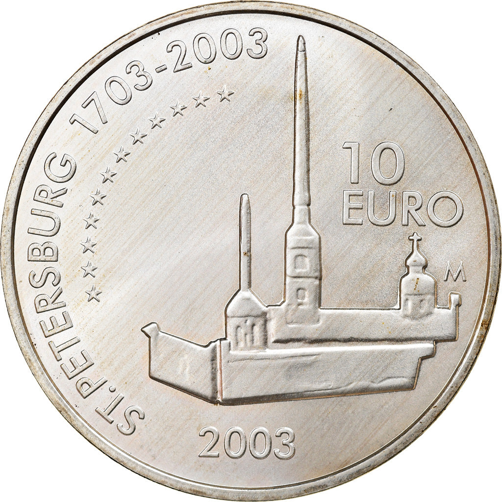 Finlande, 10 Euro, Mannerheim and St. Petersburg, 2003, FDC, Argent, KM:112