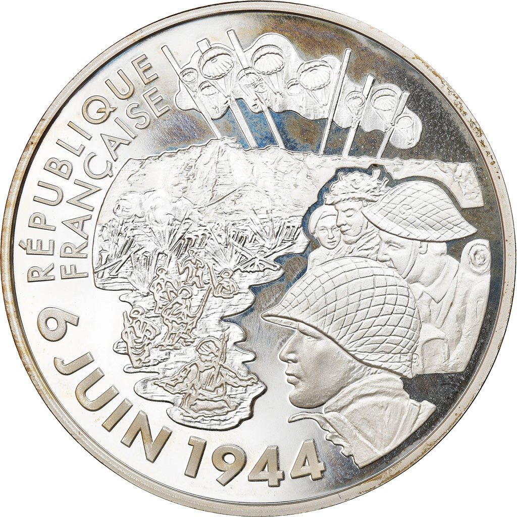 France, 1,5 Euro, D-Day, 2004, BE, MS(65-70), Silver, Gadoury:EU103, KM:1369