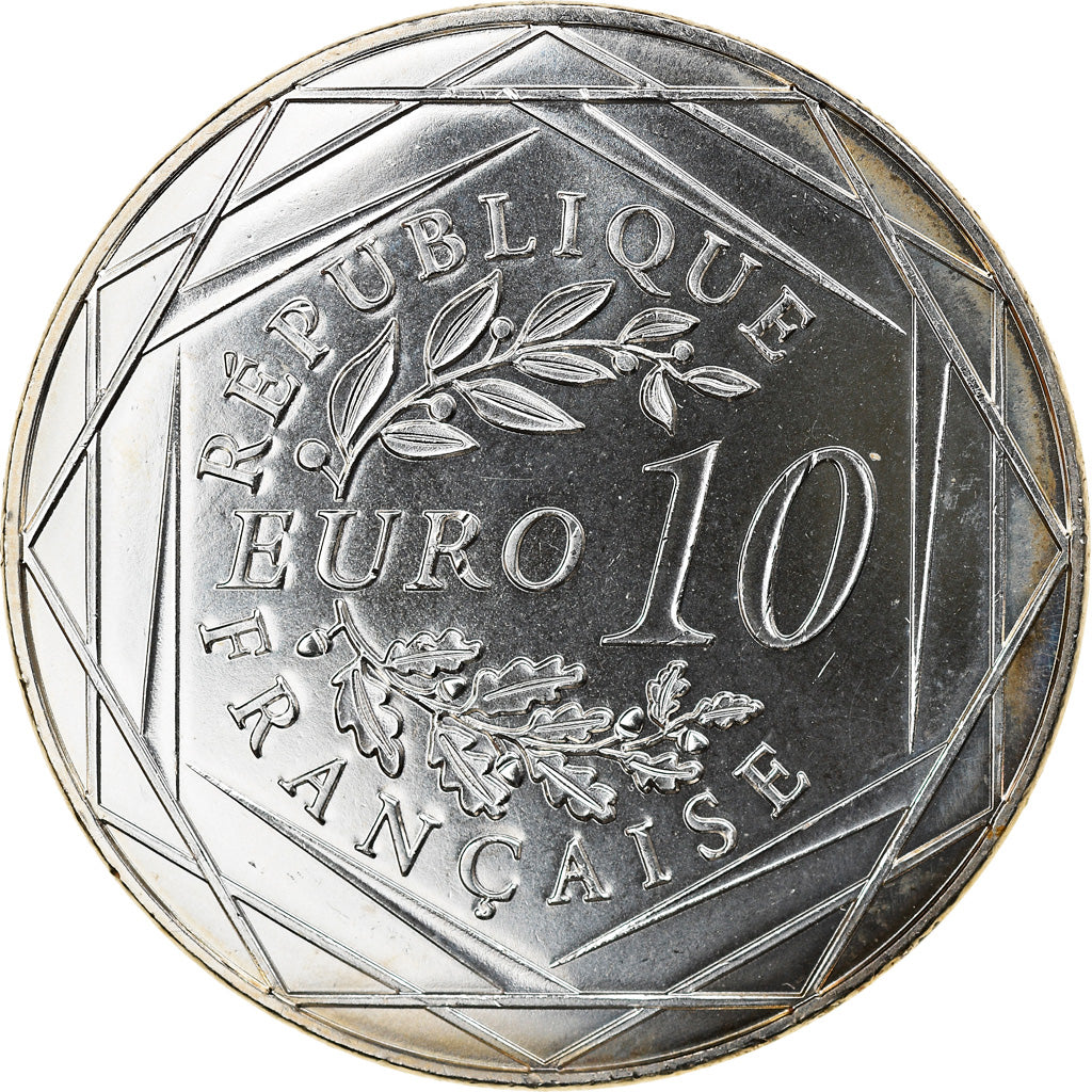 France, 10 Euro, Coq, 2016, MS(63), Silver, Gadoury:EU797