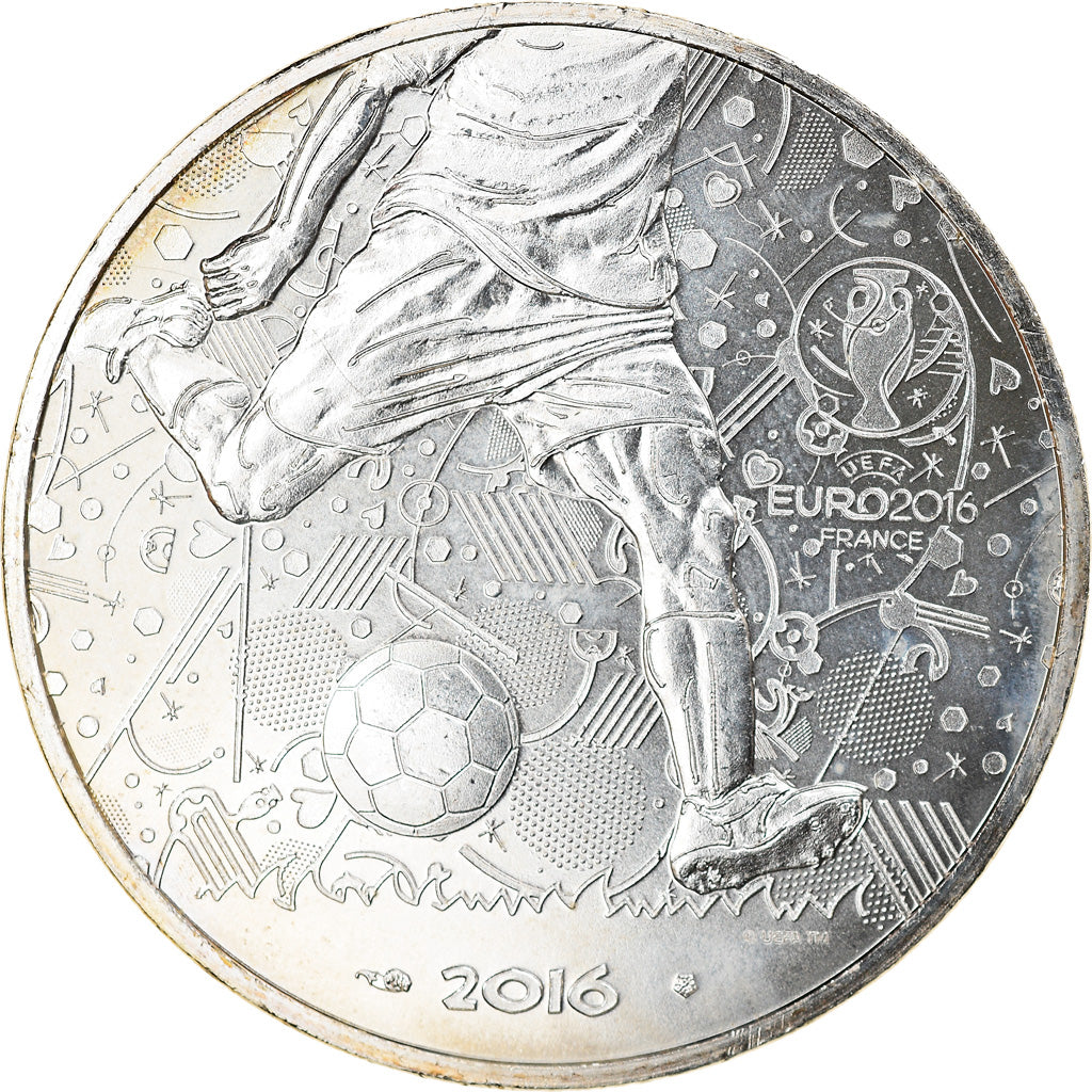 France, 10 Euro, UEFA Euro 2016, 2016, Paris, BU, FDC, Argent, Gadoury:EU814