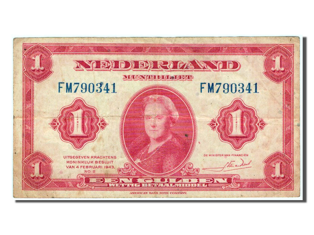 Paesi Bassi, 1 Gulden, 1943, BB