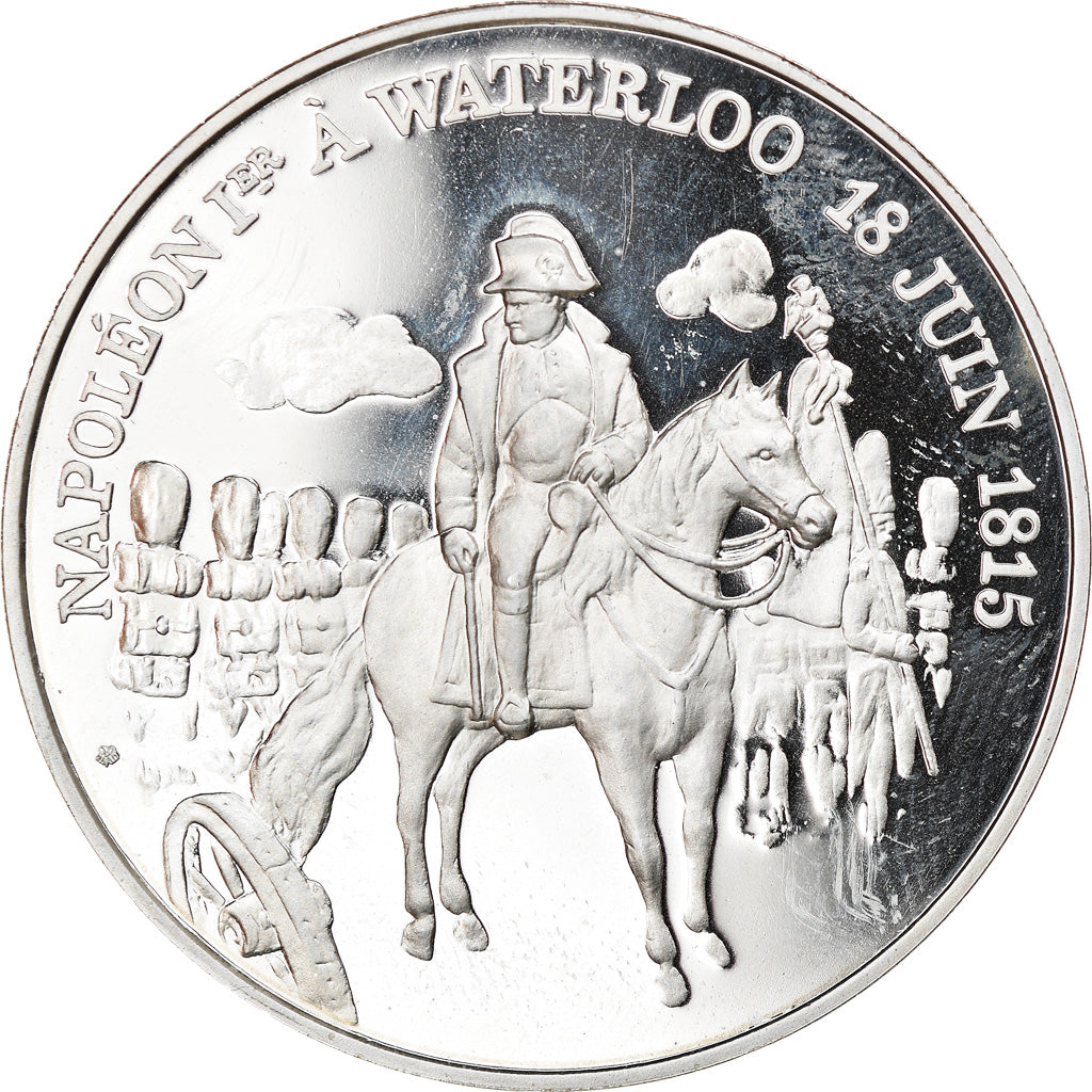 France, Medal, Napoléon Ier à Waterloo, History, 1989, MS(63), Silver