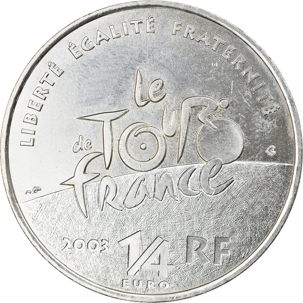 France, 1/4 Euro, 2003, Paris, MS(63), Silver, KM:1995