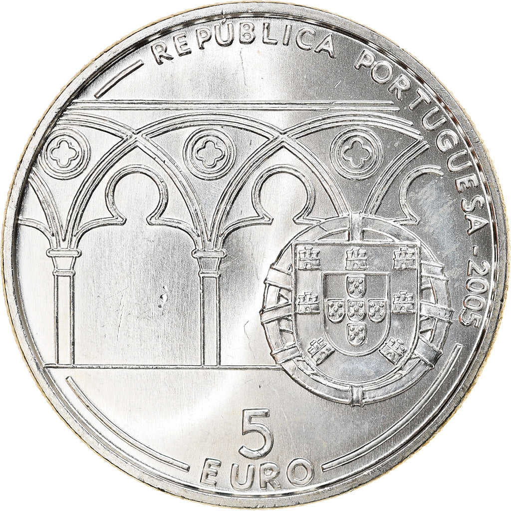 Portugal, 5 Euro, 2005, Lisbon, MS(63), Silver, KM:762