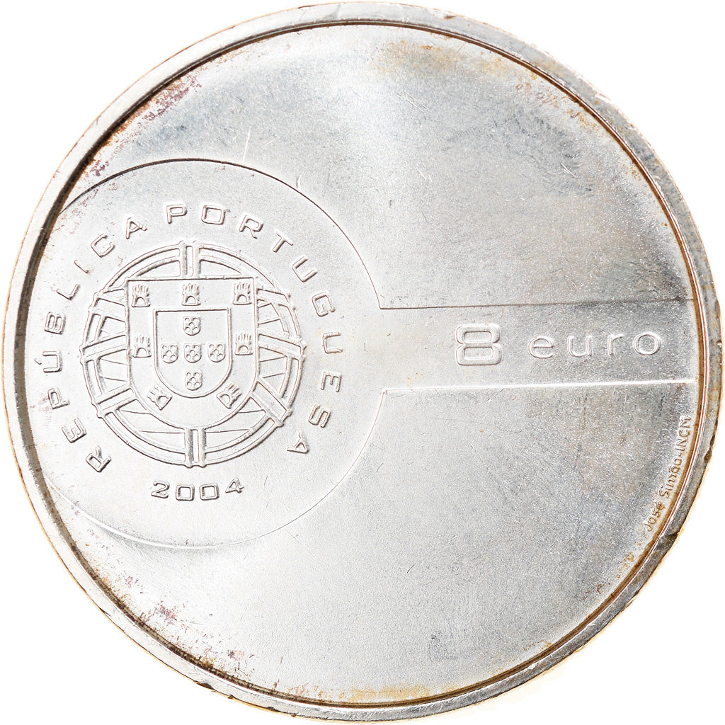 Portugal, 8 Euro, 2004, SC, Plata, KM:757