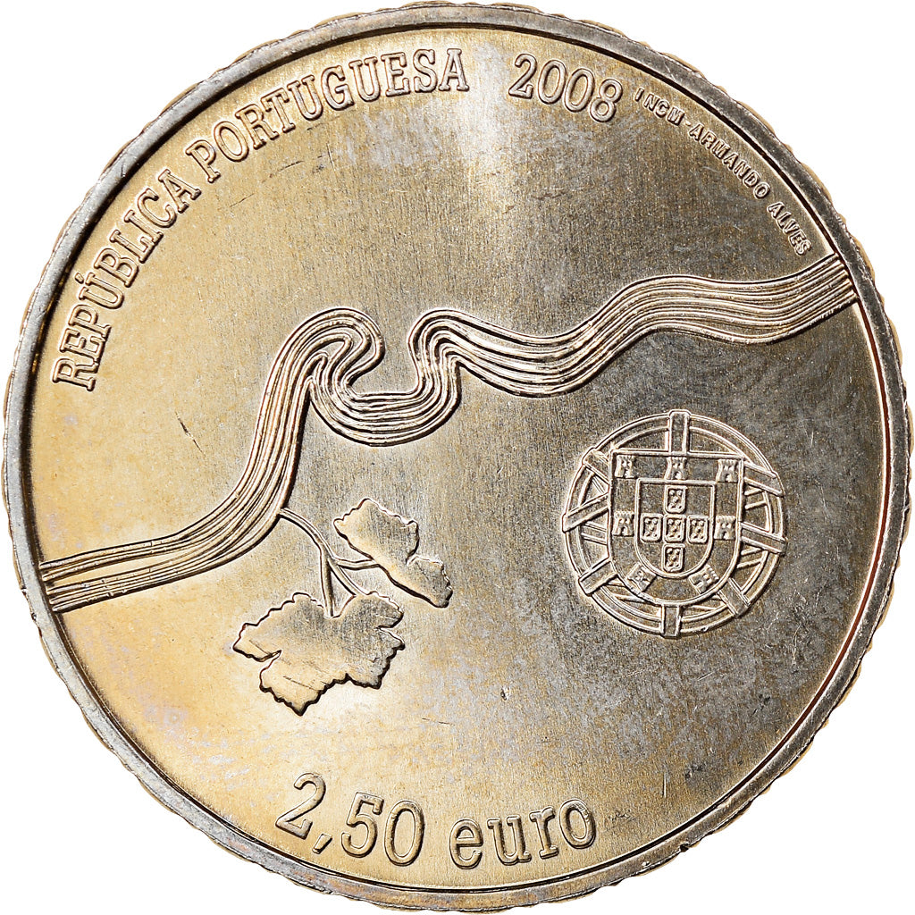 Coin, Portugal, 2.5 EURO, 2008, AU(50-53), Copper-nickel