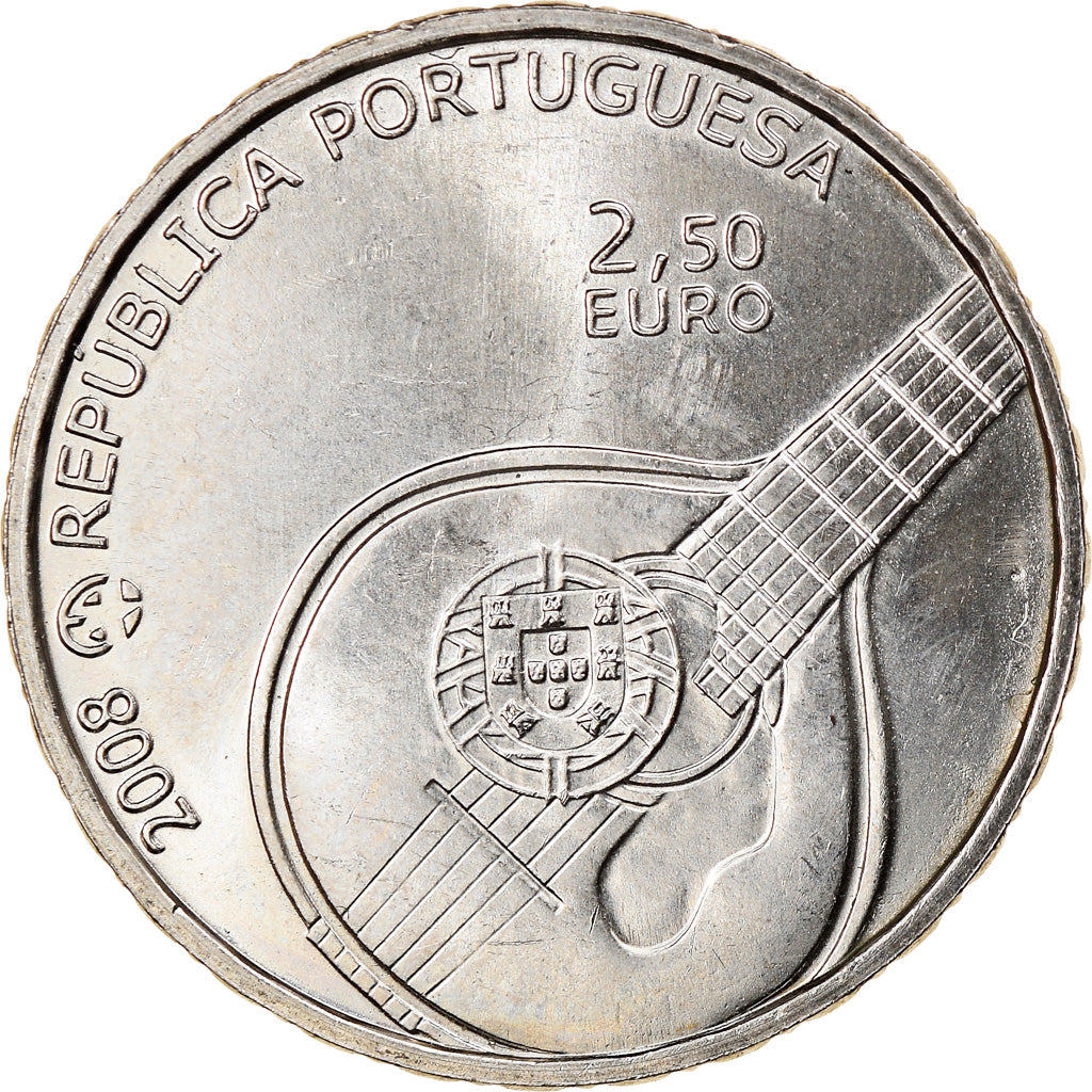 Portugal, 2-1/2 Euro, 2008, MS(63), Copper-nickel, KM:783