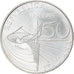 Italy, 5 Euro, 50 ans de la télévision, 2004, Rome, MS(63), Silver, KM:254