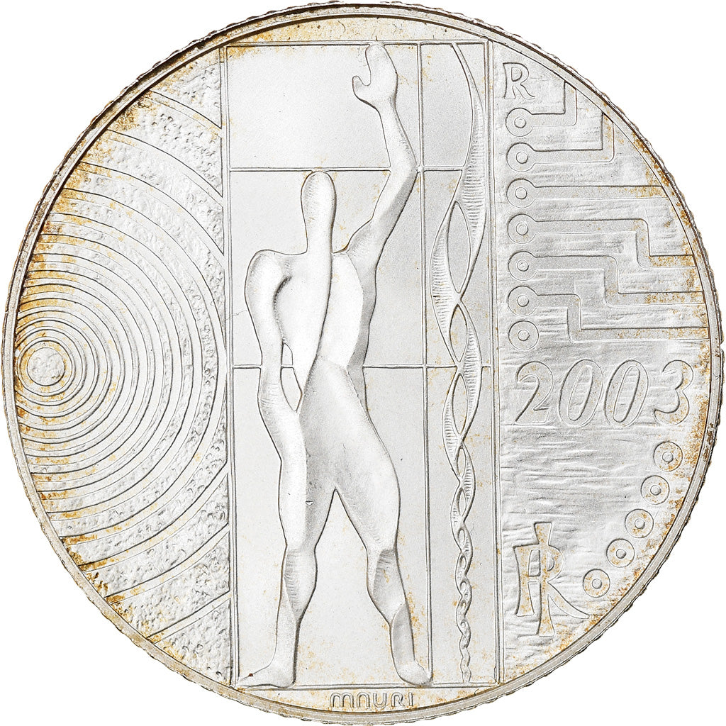 Italy, 5 Euro, L'Europe du travail, 2003, Rome, MS(65-70), Silver, KM:253