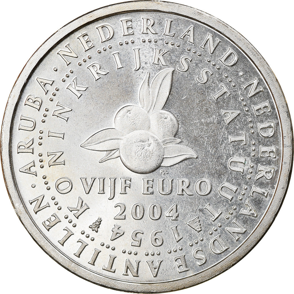 Países Bajos, 5 Euro, 2004, BE, MBC+, Plata, KM:253