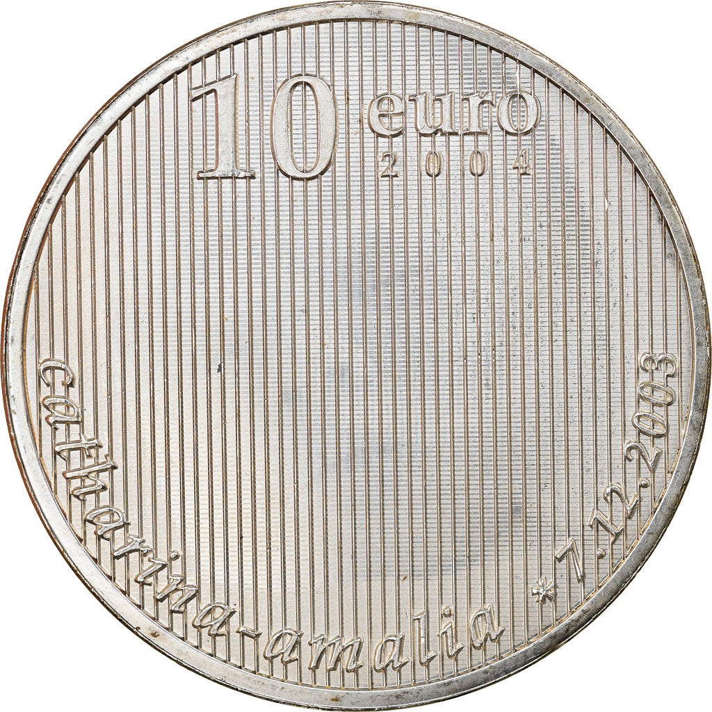Netherlands, 10 Euro, Birth of Princess Catharina Amalia, 2004, MS(63), Silver