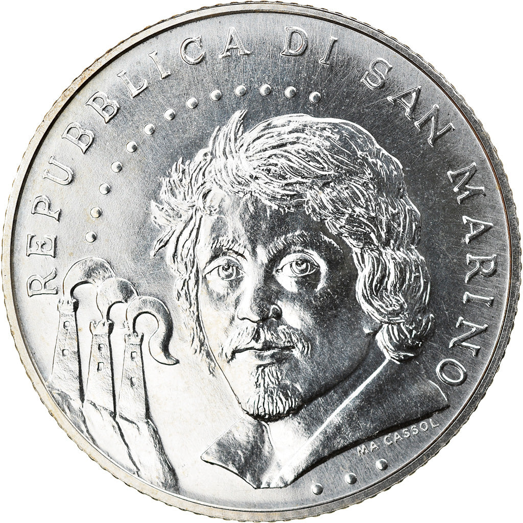 San Marino, 5 Euro, Caravaggio, 2010, Rome, FDC, Argent, KM:496