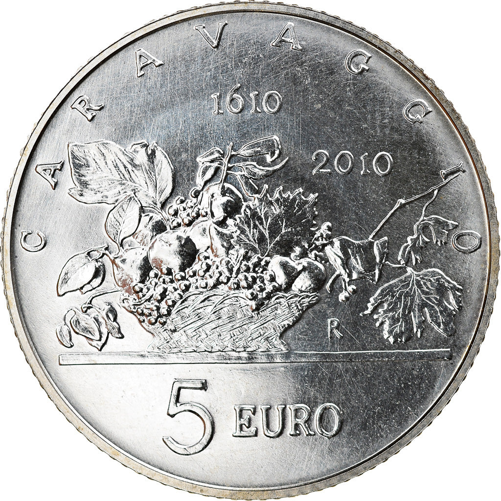 San Marino, 5 Euro, Caravaggio, 2010, Rome, FDC, Argent, KM:496