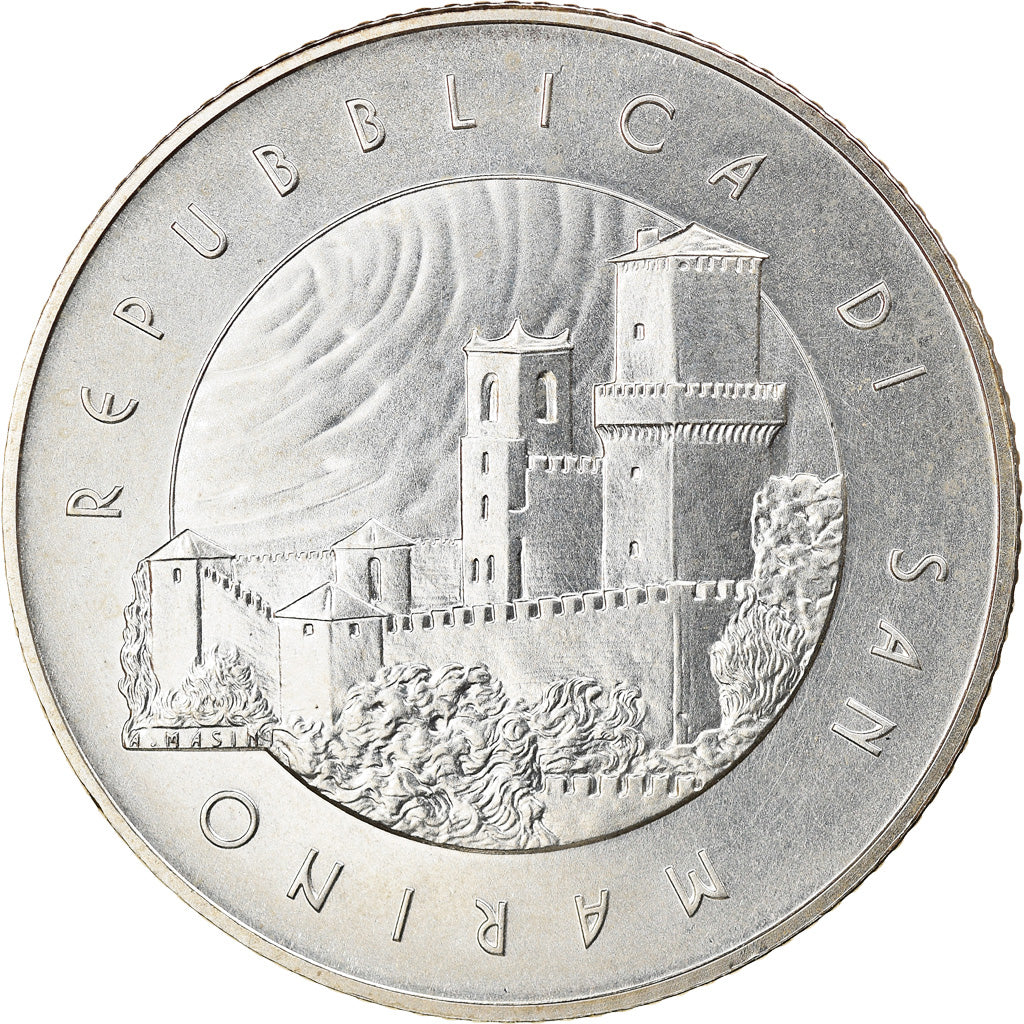 San Marino, 5 Euro, Premier homme dans l'espace, 2011, Rome, FDC, Plata, KM:502
