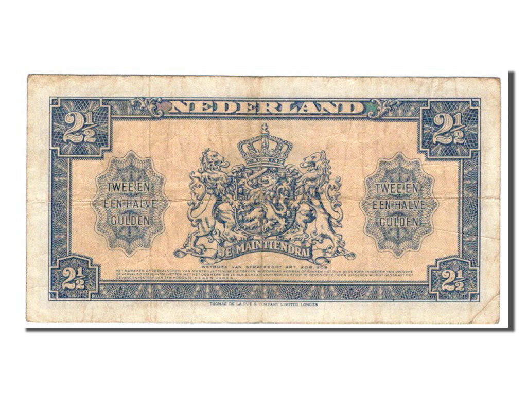 Paesi Bassi, 2 1/2 Gulden, 1945, BB