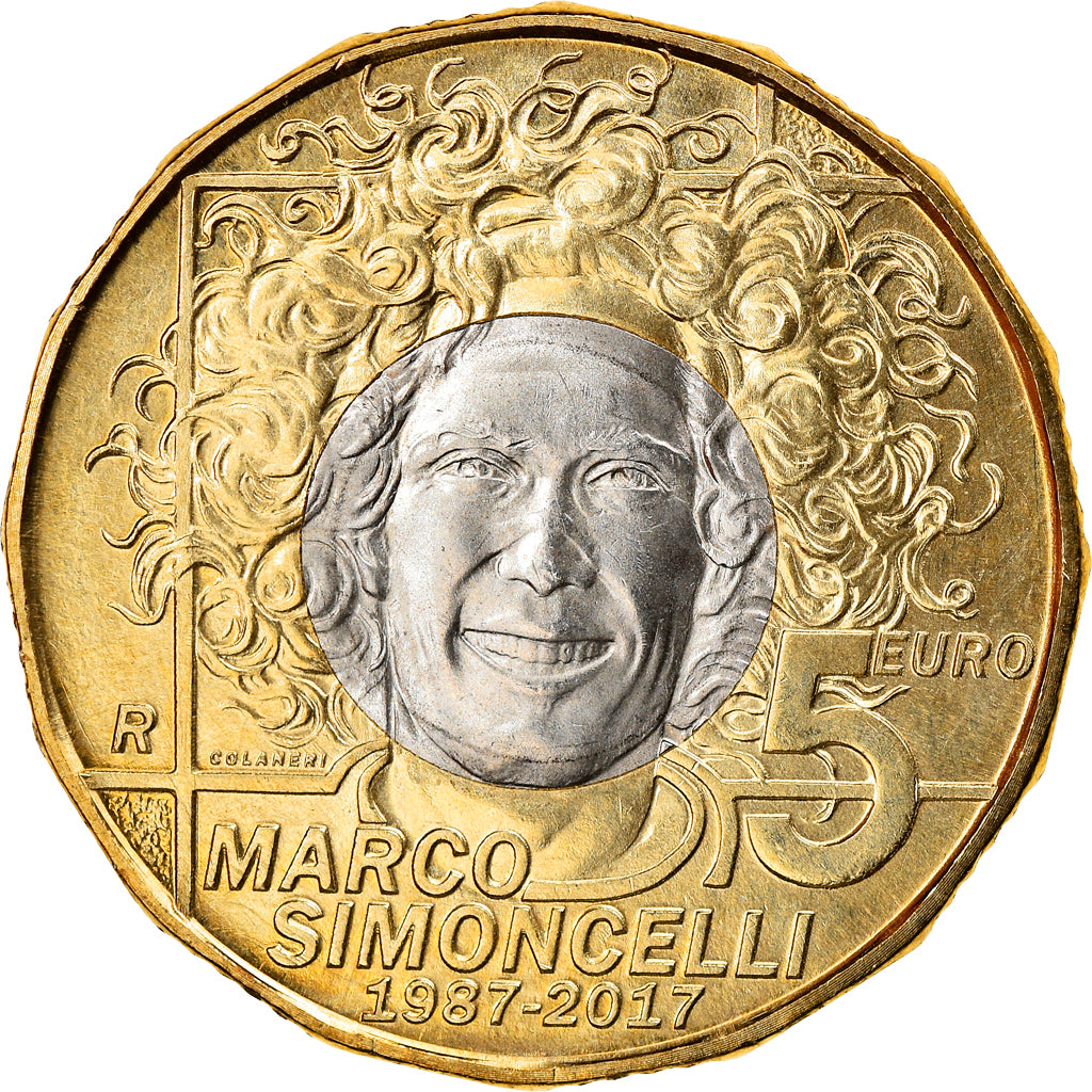San Marino, 5 Euro, 2017, FDC, Bi-metallico