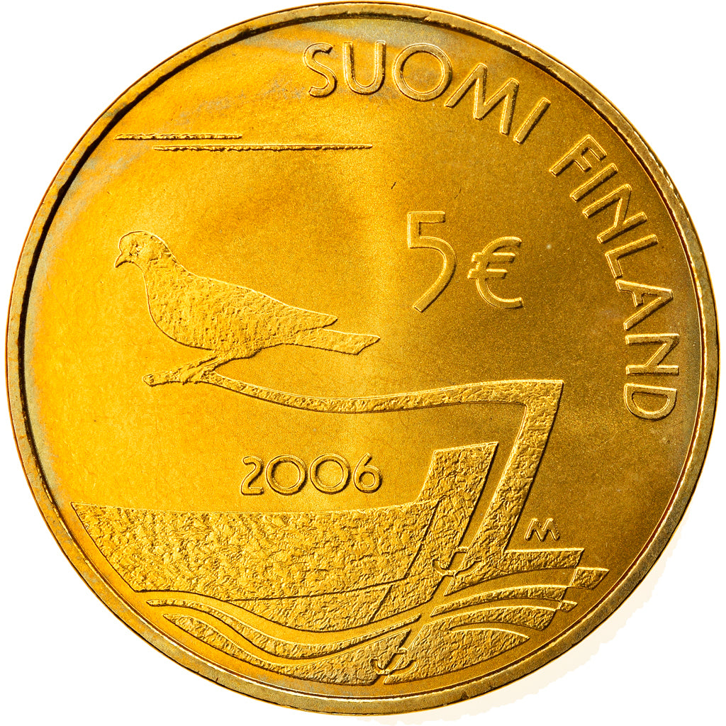 Finland, 5 Euro, 2006, Vantaa, MS(60-62), Brass, KM:123
