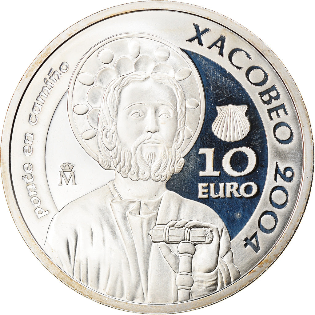 Spain, 10 Euro, JUAN CARLOS I Y SOFIA, 2004, Madrid, BE, MS(65-70), Silver