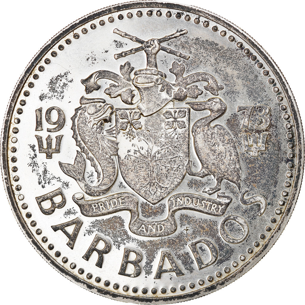 Coin, Barbados, 10 Dollars, 1979, Franklin Mint, AU(50-53), Silver, KM:17a