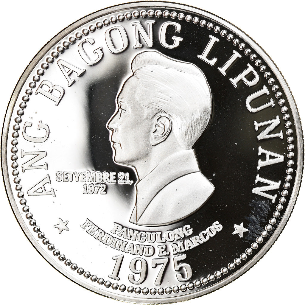 Moneta, Filippine, 50 Piso, 1975, BE, FDC, Argento, KM:212