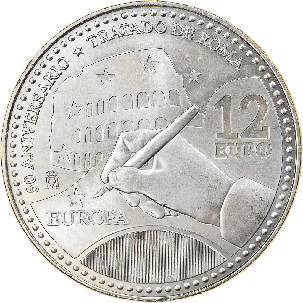Spain, 12 Euro, 2007, Madrid, MS(65-70), Silver, KM:1129