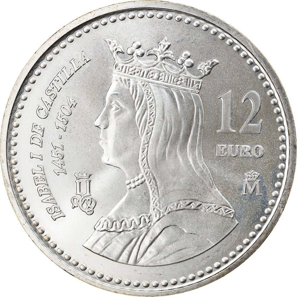 Spain, 12 Euro, 2004, Madrid, MS(63), Silver, KM:1095