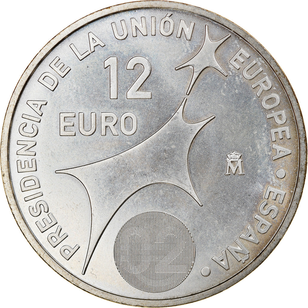 Espanha, 12 Euro, 2002, Madrid, MS(63), Prata, KM:1049