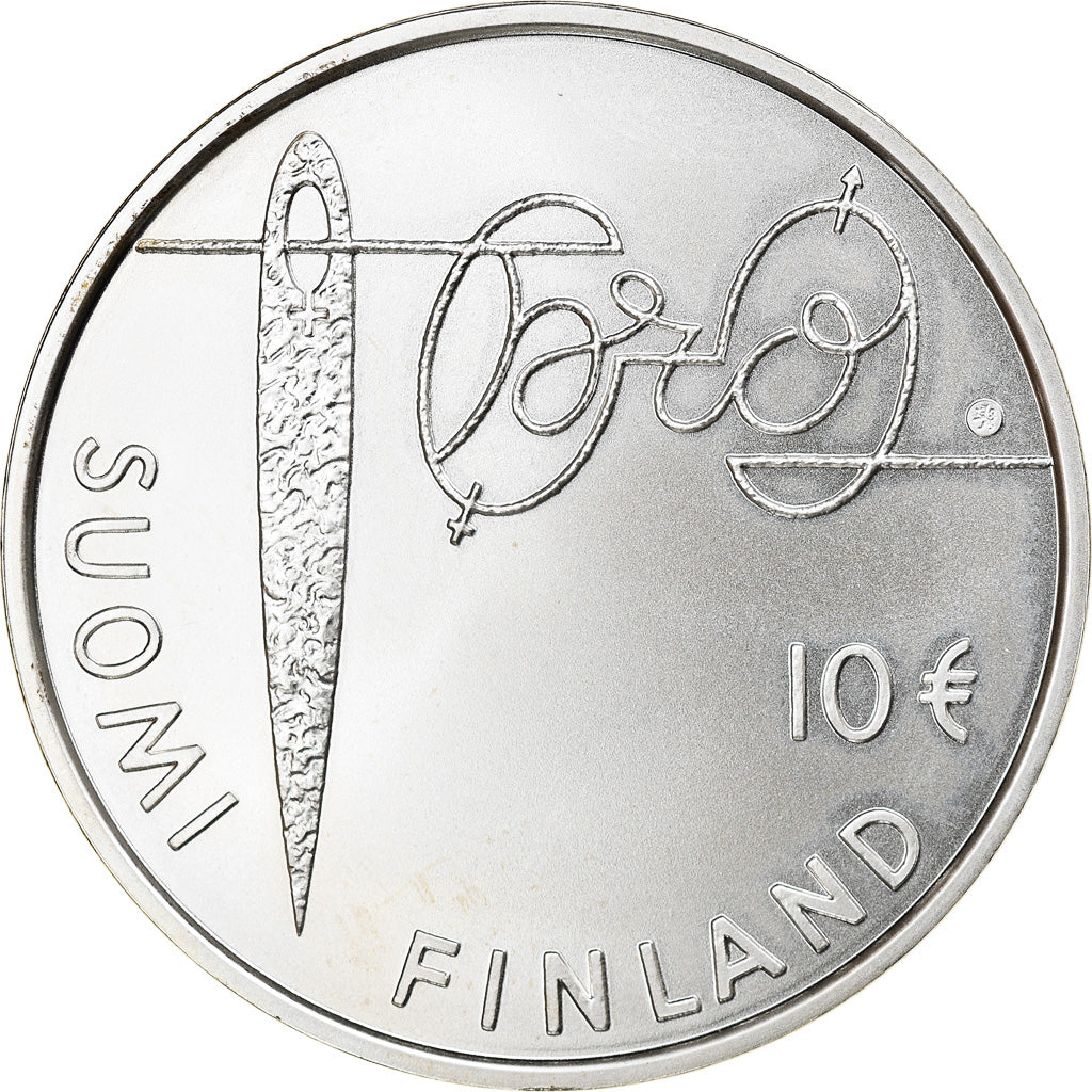 Finland, 10 Euro, Minna Canth, 2010, Colourized, MS(65-70), Silver, KM:152
