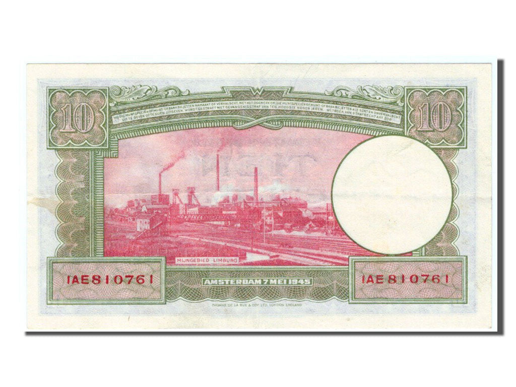 Paesi Bassi, 10 Gulden, 1945, BB+