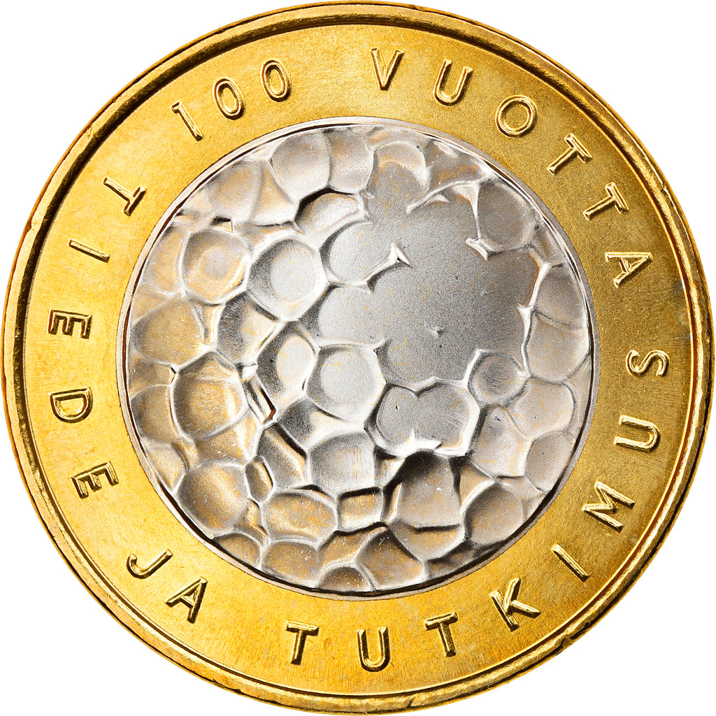 Finland, 5 Euro, Science, 2008, Vantaa, MS(63), Bi-Metallic, KM:141