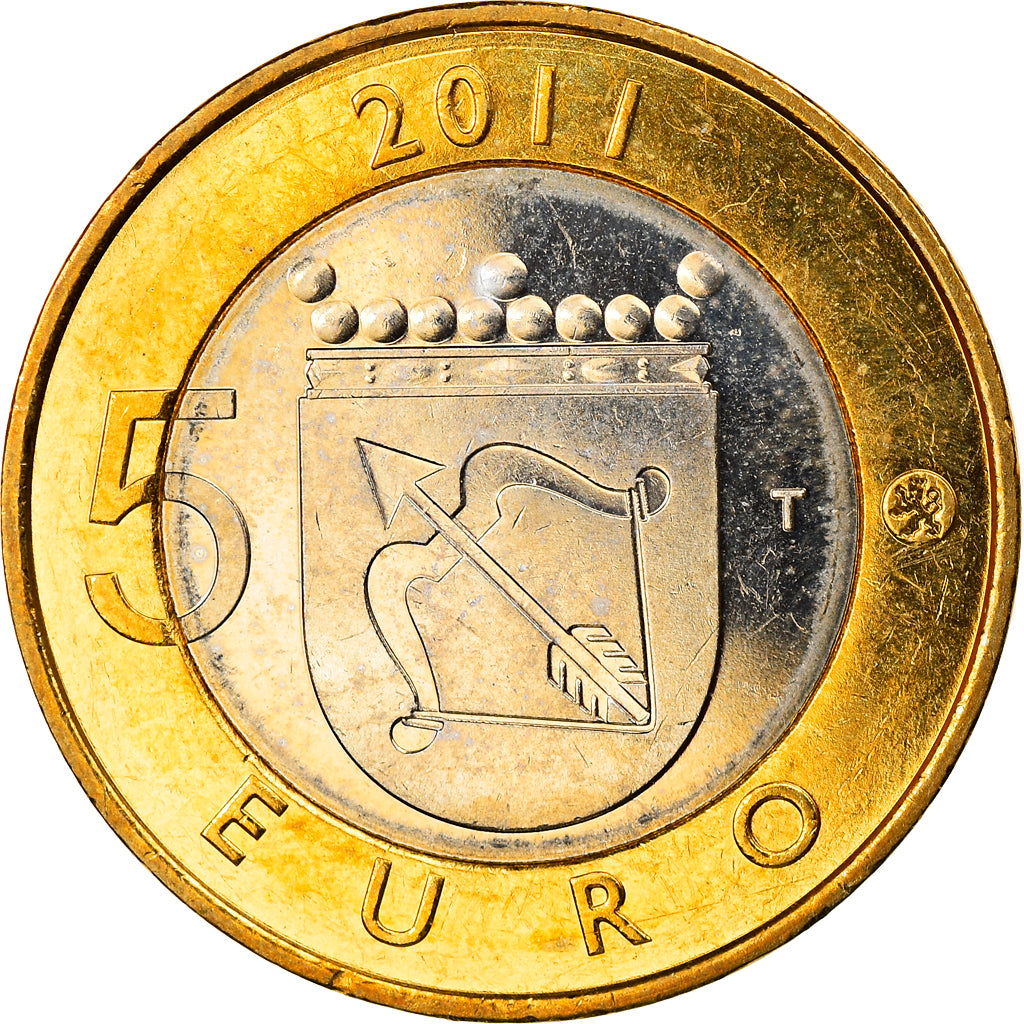 Finlandia, 5 Euro, 2011, Vantaa, SC, Bimetálico, KM:162
