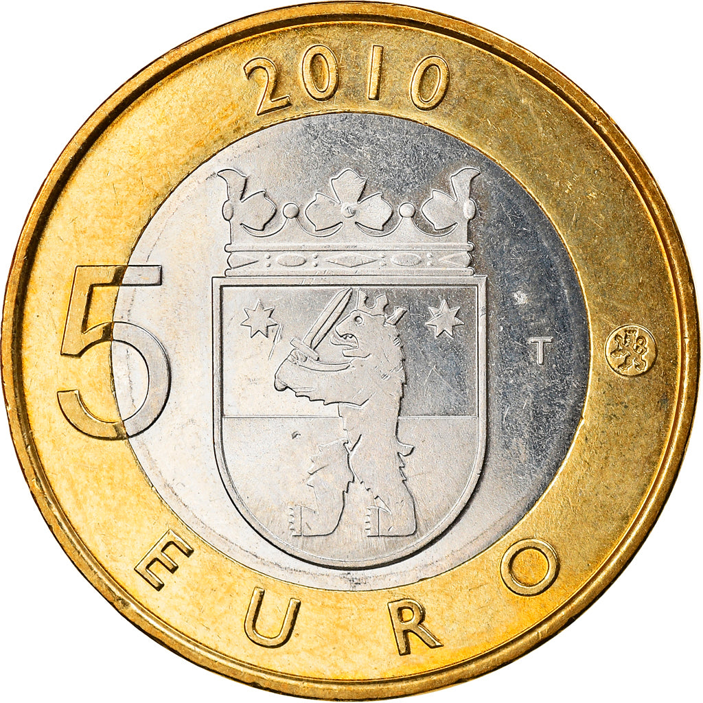 Finland, 5 Euro, 2010, Vantaa, MS(63), Bi-Metallic, KM:156
