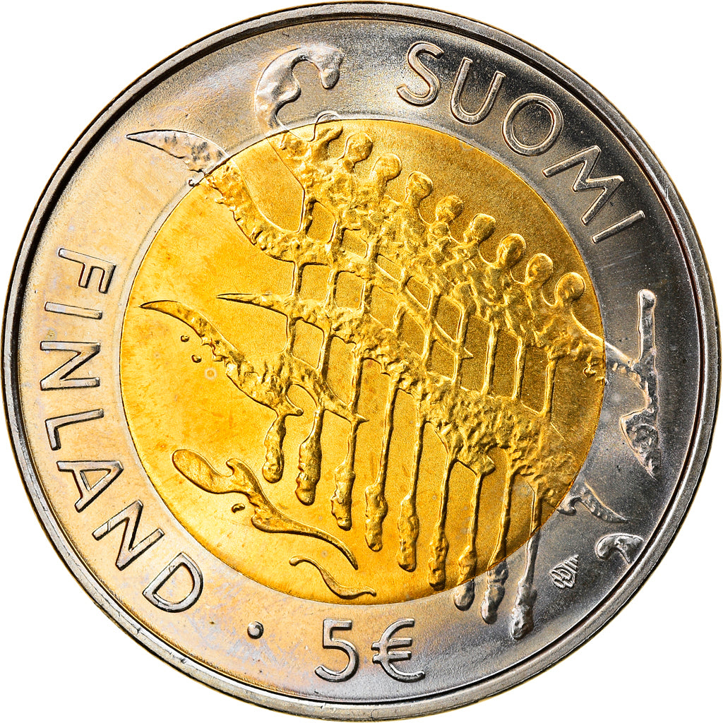 Finlândia, 5 Euro, 2007, Vantaa, MS(63), Bimetálico, KM:146