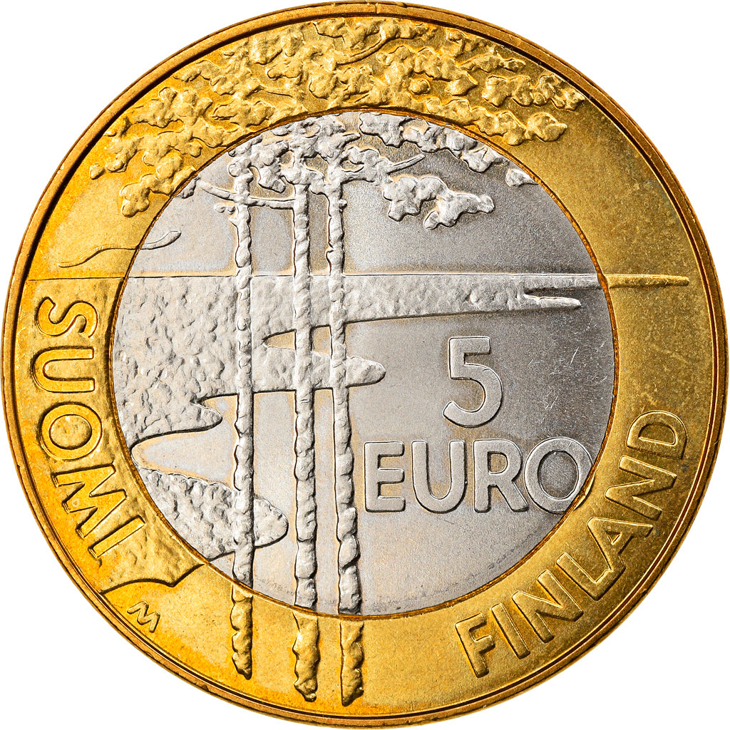 Coin, Finland, 5 Euro, 2003, Vantaa, MS(63), Bi-Metallic, KM:111