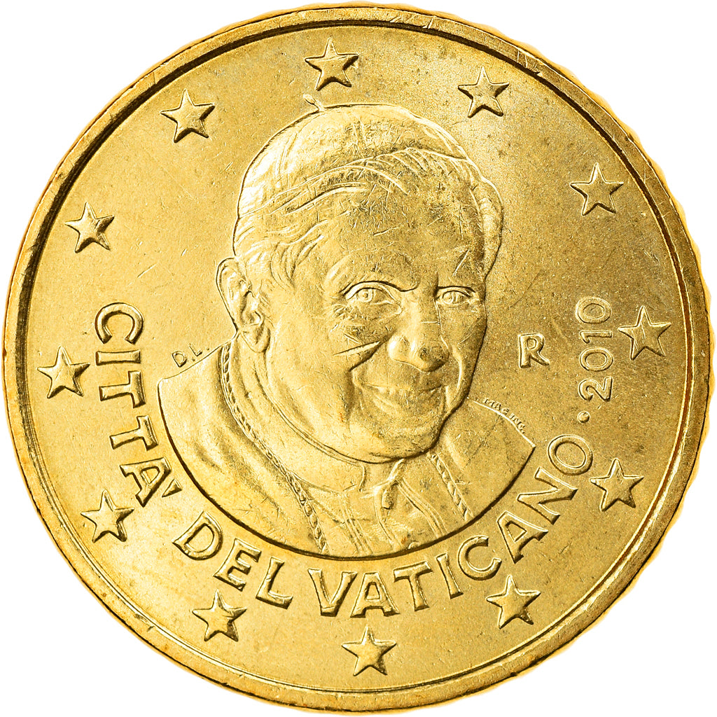 Cité du Vatican, 50 Euro Cent, 2010, Rome, TTB+, Laiton, KM:387