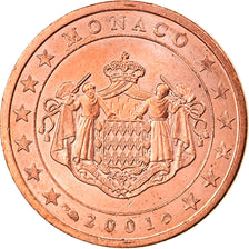 Monaco, 2 Euro Cent, 2001, Paris, AU(50-53), Copper Plated Steel, KM:168