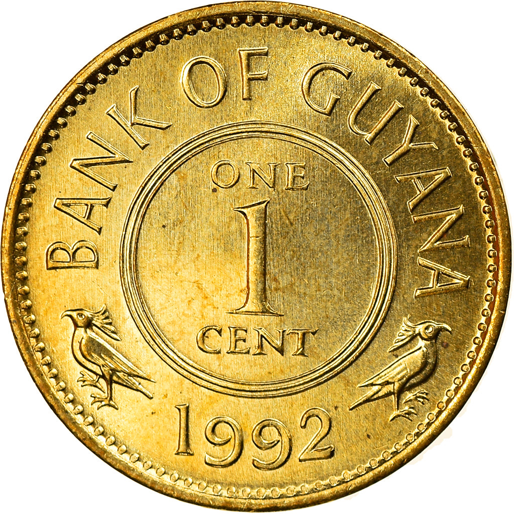 Coin, Guyana, Cent, 1992, MS(63), Nickel-brass, KM:31