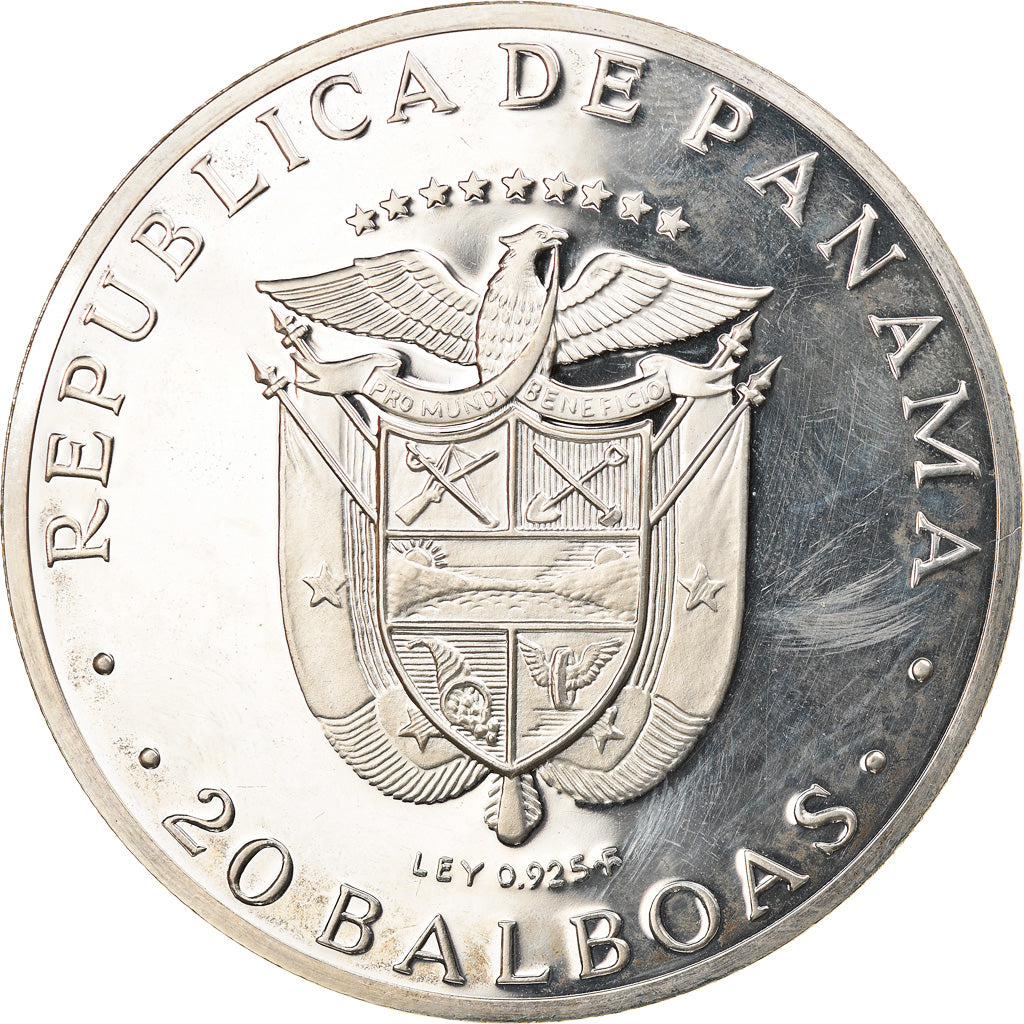 Monnaie, Panama, 20 Balboas, 1973, BE, FDC, Argent, KM:31