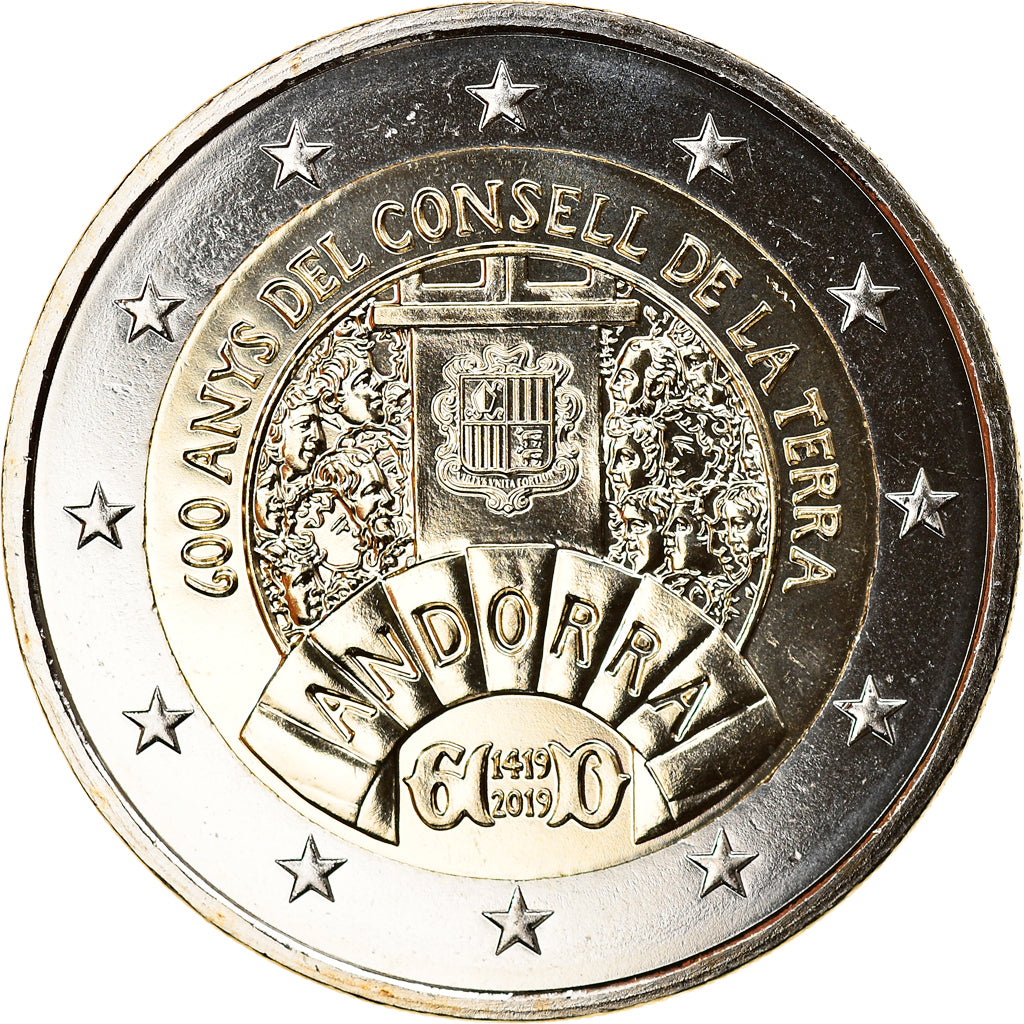 Andorra, 2 Euro, Conseil de la Terre, 2019, BU, MS(65-70), Bi-Metallic