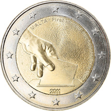 Malta, 2 Euro, Premières élections 2011, 2011, Paris, MS(63), Bi-Metallic