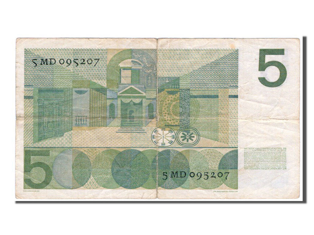 Biljet, Nederland, 5 Gulden, 1966, TB+