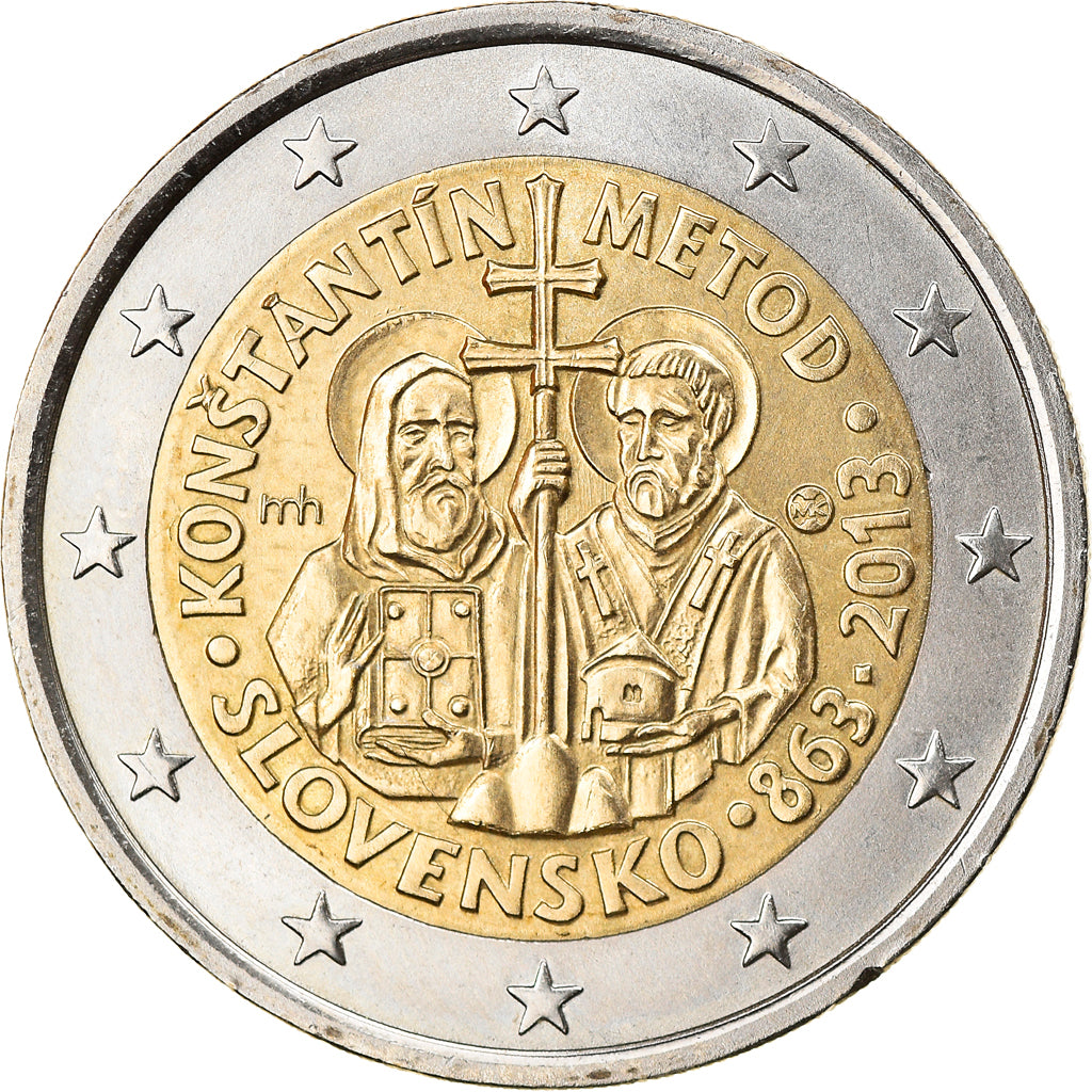 Slovakia, 2 Euro, Cyrille, Methode, 2013, Kremnica, EF(40-45), Bi-Metallic
