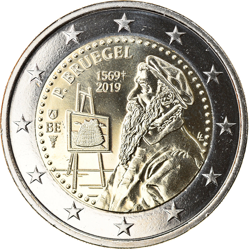 Belgio, 2 Euro, Pieter Bruegel the Elder, 2019, FDC, Bi-metallico