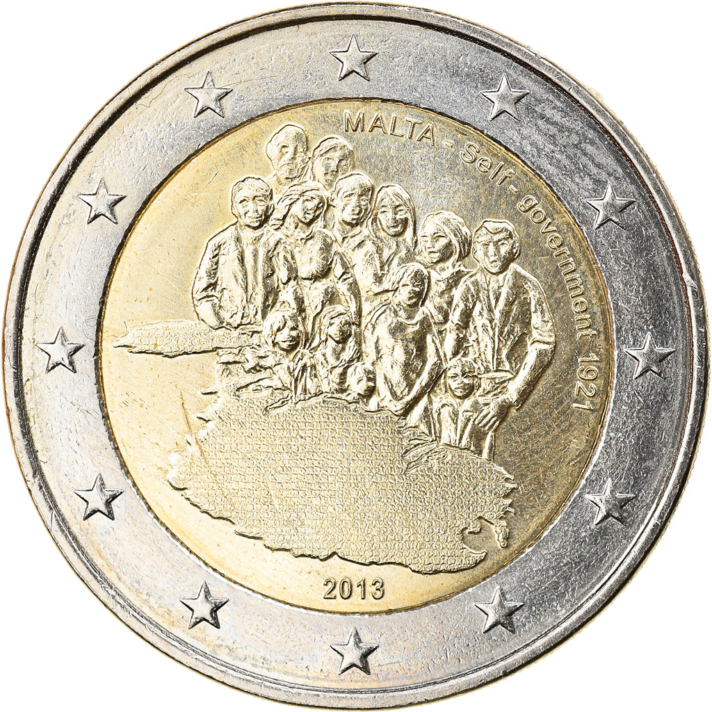 Malta, 2 Euro, Gouvernement Autonome, 2013, AU(50-53), Bi-Metallic